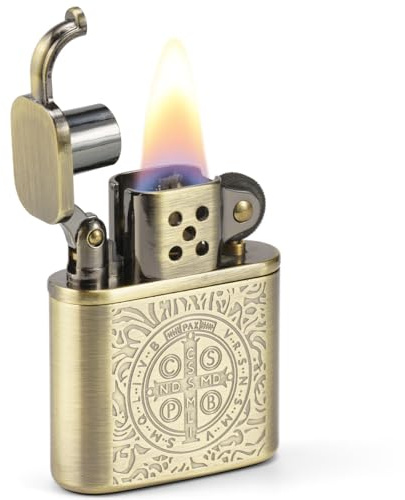 Constantine Benziner Vintage Feuerzeug aus Metall, Windfestes Retro Design, Nachfüllbares Benzinfeuerzeug mit Klassischem Look für Outdoor und Geschenk