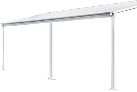 Home Deluxe - Terrassenüberdachung Solis - Weiß - B/T/H: 564/557 x 303/300 x 278/226 cm - inkl. Hohlkammerplatten, Montagematererial I Carport Pavillion Pergola