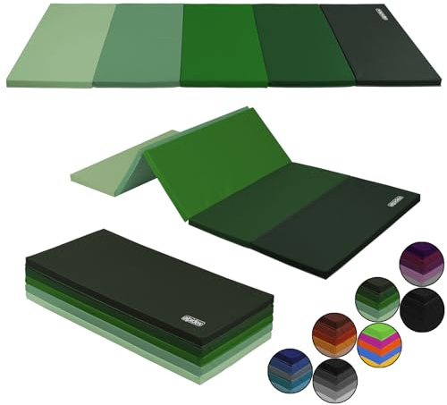 ALPIDEX Turnmatte klappbare Weichbodenmatte 185 x 78 x 3,2 cm Gymnastikmatte Sportmatte für zuhause Kinder Erwachsene, Farbe:grün
