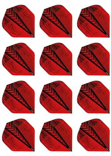 RED DRAGON Hardcore Radical Rot Extra Dicke Standard Dart Flights - 4 Sätze pro Packung (12 Flights insgesamt)