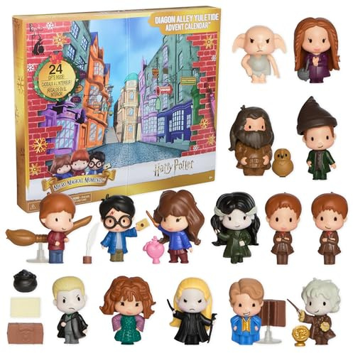 Harry Potter Weihnachten in der Winkelgasse Adventskalender 2025 mit 24 Überraschungen, 15 Figuren und 9 Zubehörteile, Spielzeug für Kinder ab 6 Jahren, Fanartikel