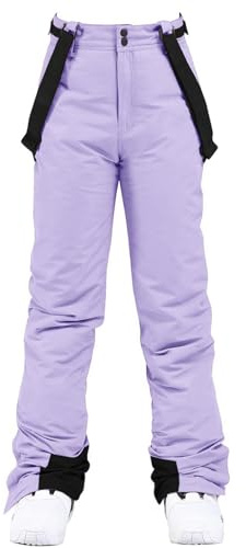 HOTIAN Damen Skihose Hosenträgerhose Snowboardhose Damen Winter Warm Wasserdicht Winddicht Abnehmbare Skilanglaufhose Thermohose Wanderhose