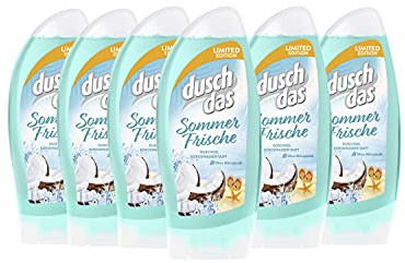 Duschdas Duschgel Damen 6er Pack Sommer Frische Duschbad mit fruchtig-frischem Kokoswasserduft (6 x 250 ml) 1,5L
