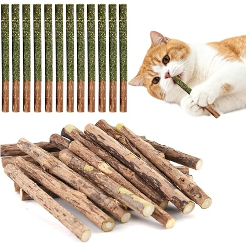 ePicsoa 22 Stück Katzenminze Sticks, Matatabi-Kausticks, Katzenminze Spielzeug Katzen Kauhölzer Sticks für Katzen Zahnpflege & Gegen Mundgeruch Natürlich Sicher Katzensticks Kausticks Set