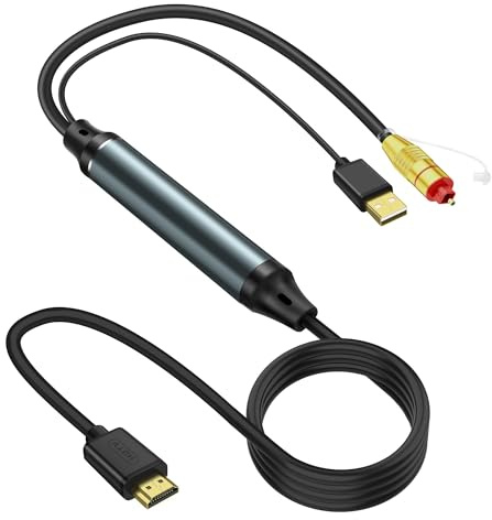 HDMI ARC zu optisches Audiokabel Adapter Konverter Extraktor 1.5M/4,92Fuß | HDTV ARC zu SPDIF Glasfaserkabel mit USB Stromversorgungs kabel für Soundsystem Lautsprecher Heimkino