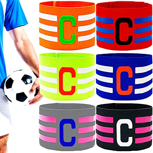 RUIJIE Fußball Kapitänsbinde Armbinde 5 Captain Armband Multicolor Gummizug Fussball Spielführerbinde Sport Spielführer-armbinde Elastic Kapitäns Armbinden Klettverschluss für Erwachsene