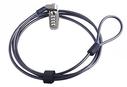 CaLeQi Kombination Security Lock Kabel für Notebook Laptop PC Computer-LCD-Monitor - 2 m Kabel schwarz (1pcs)