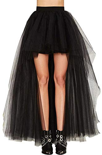 ZHER-LU Damen Schwalbenschwanz-Tüllrock Sexy Rücken Lang Flauschiger Schwalbenschwanz Rock Tutu Ballett Hochzeit Kleid Unterrock