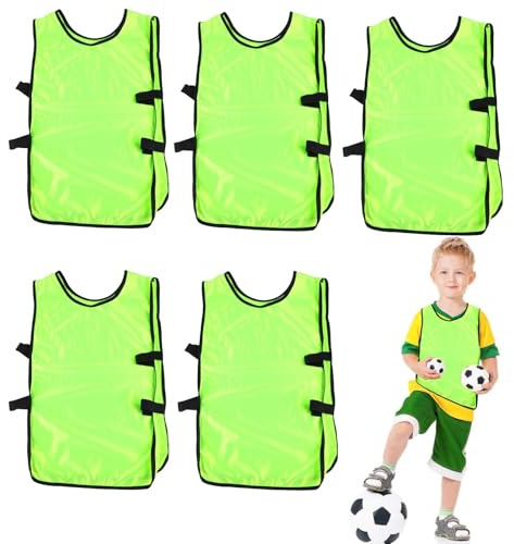 Pinnies Scrimmage-Westen, 5 Stück Trainingswesten für Kinder Jugendliche Teenager Trainingswesten für Fußball Pinnies Trainingswesten für Jugendteams Sportleibchen für Fußball und Basketball (GRÜN)