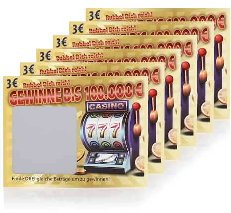 FunX Scherz Rubbellose - Scherzartikel für Erwachsene mit Fake Hauptgewinn - 6er Pack