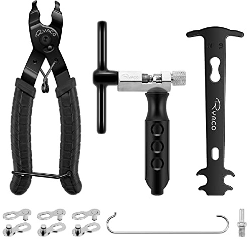 Ryaco Kettennieter Fahrrad Set, Kettenzange,Fahrradketten Nieten und Kettenschloss Zange, Kettenwerkzeug Fahrrad für 6-12 Fach Fahrradkette Werkzeug, Perfekt für Rennrad,Mountainbike,Sportbike