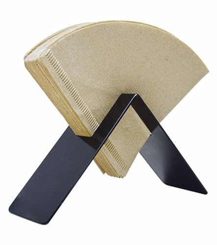 TAKONE Kaffeefilterhalter Edelstahl Schwarz Größe 4 stehende Aufbewahrung | Kaffeefilterhalter Edelstahl, Größe 4, schwarz, kompakt, für Küche & Café