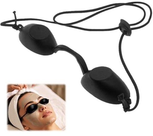 1 Stück Solarium Brille Schutz, 14.5cm UV Schutzbrille Infrarot, Verstellbar UV Schutzbrille, Solariumbrille Lichtschutzbrille Schwarz, für Schönheitsbehandlungen und Bräunungsschutz im Freien
