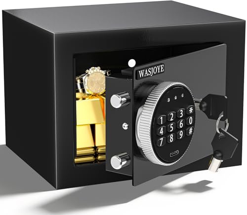 WASJOYE Mini Safe Tresor MöBeltresor Klein,6.6L Mini Tresor mit Schlüssel