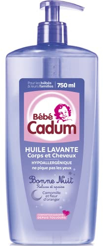 Cadum Beruhigend, weich, hypoallergen, Reinigung, pflegendes Babyöl, für Körper und Haar (1 Stück)