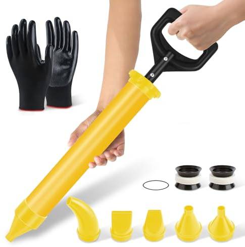 BQHRJG Mörtelspritze 5-in-1 - Mörtelpresse aus ABS-Kunststoff. Betonspritze zum Füllen von Rissen. Fugenpistole wird mit einem Paar Handschuhen geliefert