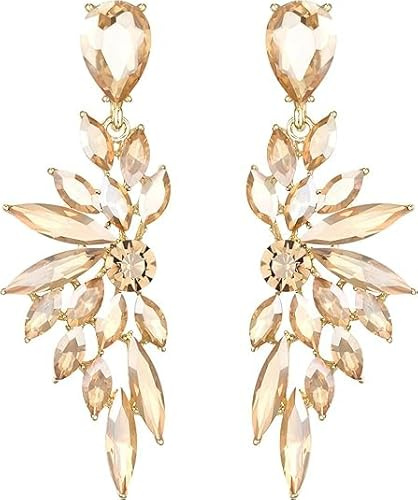 Kristall Ohrringe,Damen Ohrringes,Ohrringe Glitzer,Kristall Hochzeit Ohrringes Schmuck Frauen Mädchen (Gold)