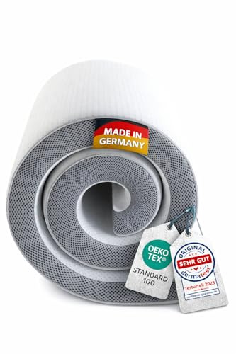 KNERST Matratzentopper 100x200, Memory Foam, 2 Härtegrade, Made in Germany | Topper Memory Foam & Komfortschaum, H2 & H3, OEKO-TEX, atmungsaktiv, waschbarer Bezug, Anti-Rutsch, Matratzen Topper