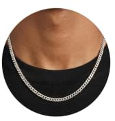 ZHESHY Halskette Herren Silberkette Goldkette Edelstahl/18K Vergoldet Panzerkette Kubanische Venezianierkette Silber Kette Für Männer Jungen Damen Wasserfester Schmuck Geschenk Accessoires Für Herren