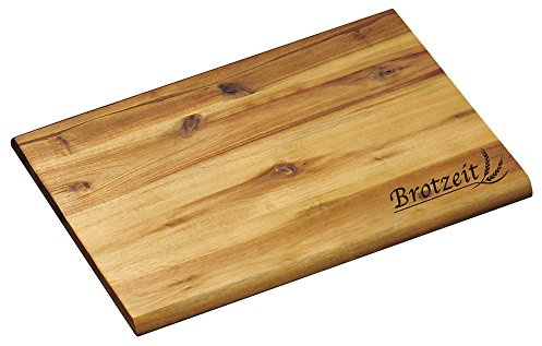 KESPER Brotzeitbrett aus Akazienholz mit Einbrand - Motiv Brotzeit/Vesperbrett/Brotzeitbrett