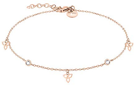 Tamaris Fußkettchen für Damen, Frauen Fußschmuck wasserfest aus Edelstahl, Fußkette verstellbar