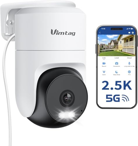 VIM TAG 2,5K 4MP Überwachungskamera Aussen, 360° Innen-Überwachungskamera mit Alarm, Zwei-Wege-Audio, KI-Personen-Bewegungserkennung, IP65 Wasserdicht, Alexa-kompatibel, Cloud- & SD-Karten-Speicher