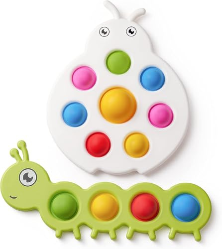 Bambebe 2er-Set Fidget Popper Sensorik Spielzeug für Babys ab 10 Monaten, Montessori Blasen-Spielzeug für Kleinkinder 1–3 Jahre, Feinmotorik & Stressabbau, Lernspielzeug für Jungen und Mädchen