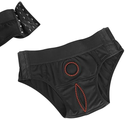 Strapon-on Doppeldildo Sexy 2-IN-1 Unisex Panty Einstellbar,Strap on Umschnall für Frauen Männer Lesbian,Strap on Umschnalldildo Harness für Dildos Dildo Saugnapf Analplug,SHosen UnterwäSche (A)