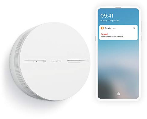 Netatmo Smarter Rauchmelder, 10-Jahres-Batterie, Selbsttest-Funktion, 85-dB-Alarm, Eigenständiges Gerät, EN14604 Zertifizierter, NSA-DE