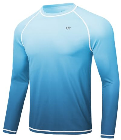 Huayuzh Rashguard UV Shirt Herren Langarmshirt Schwimm Tshirt Schnelltrocknend Atmungsaktiv Surfen Angeln Wandern Top