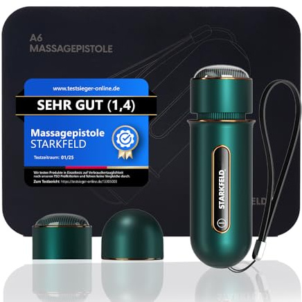 STARKFELD® STARKGUN® – Leistungsstarke Massagepistole für Tiefengewebe | Leise & Effizient (Grün, Mini)