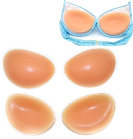 CUKIN BH Einlagen Silikon Pushup AD Cup, waschbar & wiederverwendbar Orange | 100% medizinisches Silikon, hautfreundlich & weich, unsichtbar & verrutschfest – ideal für Bikini, Sport-BH & Alltag