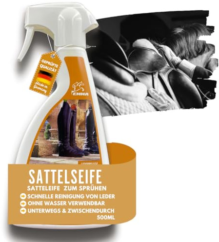 EMMA Lederseife Sattelseife 0,5 l | Lederreinigung & Pflege für Sattel, Schuhe, Stiefel, Sofa & Auto | Saddle Soap & Lederfett farblos | Lederpflegemittel für Glattleder