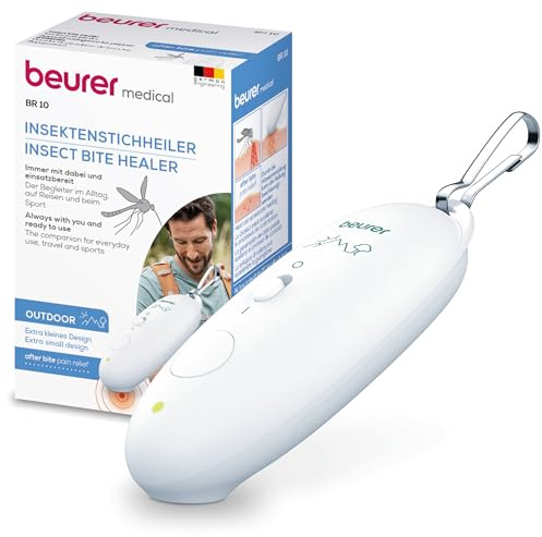 Beurer BiteX Travel Insektenstichheiler BR 10, zur Behandlung von Insektenstichen und -bissen, Stichheiler gegen Juckreiz, kleiner Wärmestift mit Karabinerhaken, Reise-Gadget