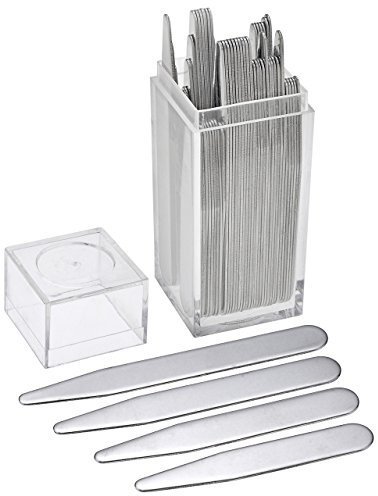 Zysta 40.Stück Kragenstäbchen Set aus hochwertigem Edelstahl 4 Größe mit original Etui