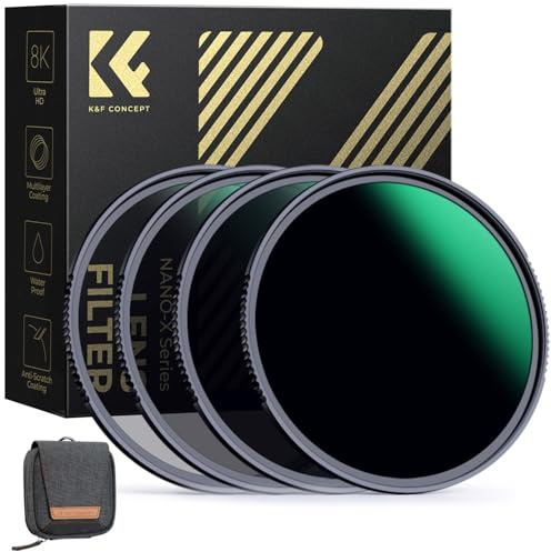K&F CONCEPT ND Filterset 67mm Neutral Graufilter Set ND4+ND8+ND64+ND1000 ND Filter Kit