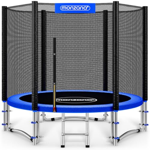 Monzana® Trampolin Ø 183/244/305/366/427 cm TÜV SÜD GS Zertifiziert Komplettset inkl. Sicherheitsnetz Leiter Randabdeckung Kindertrampolin Gartentrampolin