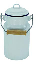 Karl Krüger Husum Milchkanne, Emaille, weiß, 1 Liter