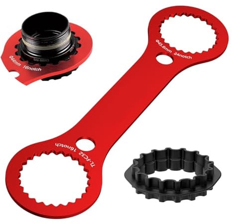 Newpop Fahrrad Innenlager Schraubenschlüssel, Centerlock Werkzeug, Tretlager Entferner, BB-Schraubenschlüssel, Kompatibel mit Dub/Tl-Fc32 / Tl-Fc25 / Tl-Fc24, für Fahrradreparaturen-Rot