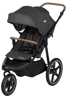Bebeconfort Cloudy, All-Terrain-Baby Stroller, 0–4 Jahre (max. 22kg), verstellbar, schnell zusammenklappbar, 3 große Kinderwagen Luftreifen, verstellbarer Schieber, geräumiger Korb, Mineral Graphite