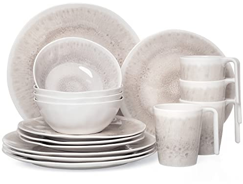 Camping Geschirr Set 1-4 Personen I 4-32 Teilig I Teller Set I Tasse I Schüssel I Gläser I aus Melamin
