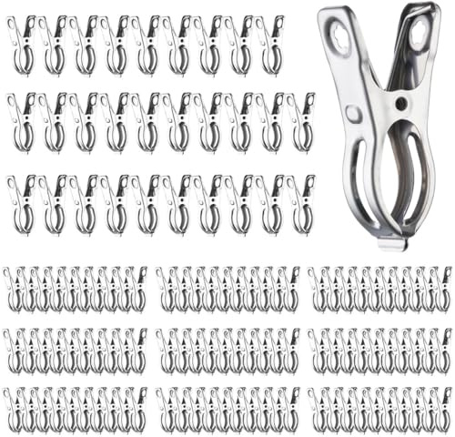 120 Stück Gartenclips, Edelstahl-Clips mit 3,1 cm Öffnung, Gewächshaus-Clips, Reifenklemmen für Schattentuch oder Pflanzenabdeckungsnetz, griffig, robust, Gewächshauszubehör