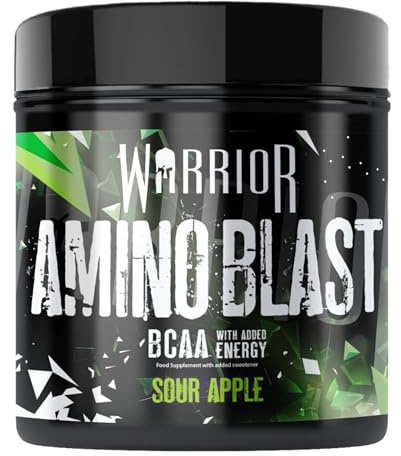 Warrior Amino Blast BCAA Pulver 270 g, 30 Portionen – Verzweigtkettige Aminosäuren mit Leucin, Isoleucin & Valin, Intra Workout Aminosäuren Pulver für Muskelaufbau – Grüner Apfel