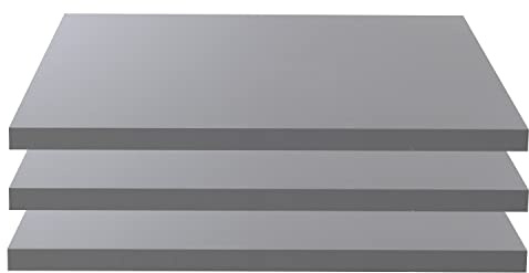 FORTE 3-er Set Einlegeböden schmal, Holzwerstoff, grau, 47,8 x 42 x 2,2 cm