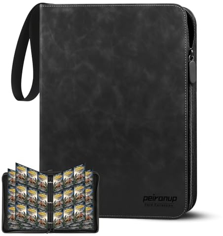 Sammelkarten Album, 540 Karten Sammalbum, 9 Taschen Binder Karten Album Tragbar Wasserdicht PU Karten Halter, Sammelkartenalben Groß für MTG Karten Ninjago, Sportkarten 30 Pcs Seite