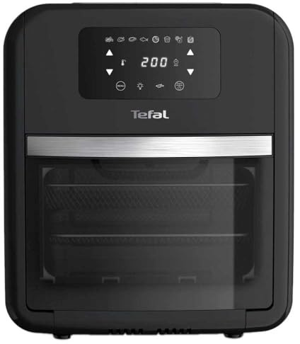 Tefal Easy Fry Oven & Grill 9-in-1 Heißluftfritteuse, 11 L für 6 Portionen | 7 Zubehörteile, 8 Programme, Online-Rezepte, gesündere Fritteuse ohne Öl, schnell & einfach, schwarz, FW5018