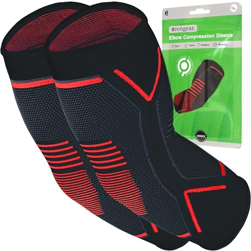 aZengear Tennisarm Ellenbogenbandage 2er Pack mit Kompression, Golferarm, M | Gezielte Schmerzlinderung bei Sehnenentzündung, Arthritis, für Kraftsport, Fitness, Damen und Herren, angenehmer Halt