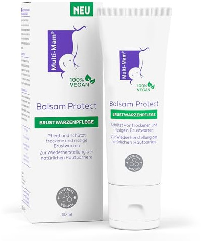 Multi-Mam Balsam Protect beruhigt und schützt trockene und rissige Brustwarzen während und vor der Stillzeit, Brustwarzencreme stillen, 30 ml Tube