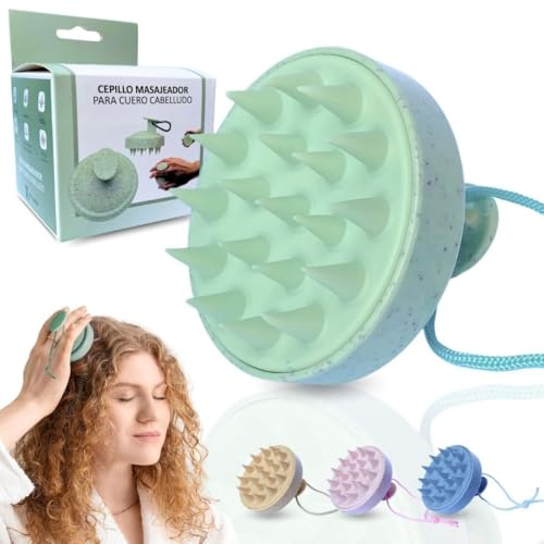 ETISEN Kopfmassagebürste, Kopfhautmassagegerät, Scalp Brush, Haarmassagebürste, Kopfhaut Peeling, Shampoo Bürste, Head Massager für nasses & trockenes Haar (Grün)