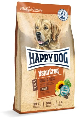 Happy Dog 60517 – NaturCroq Rind & Reis – Trockenfutter mit heimischen Kräutern für ausgewachsene Hunde – 15 kg Inhalt